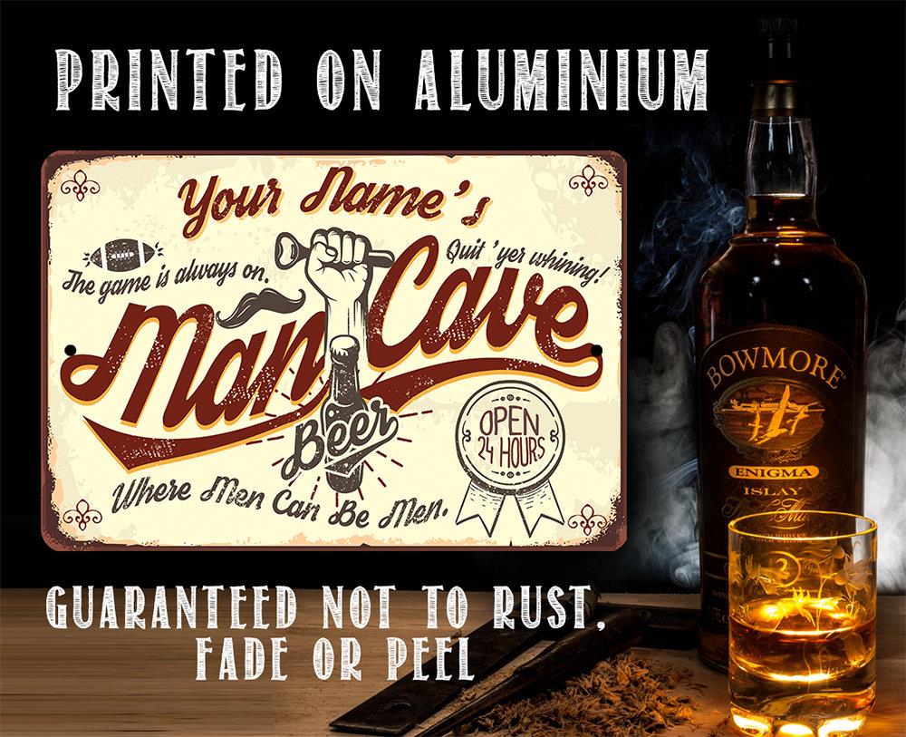 Personalized - Man Cave - Metal Sign