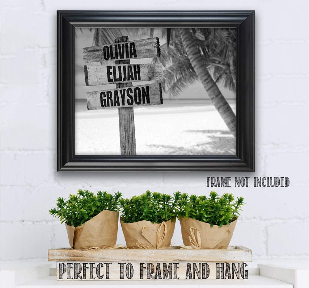 Personalized - Names Sign Post Art - Beach - Print or Canvas