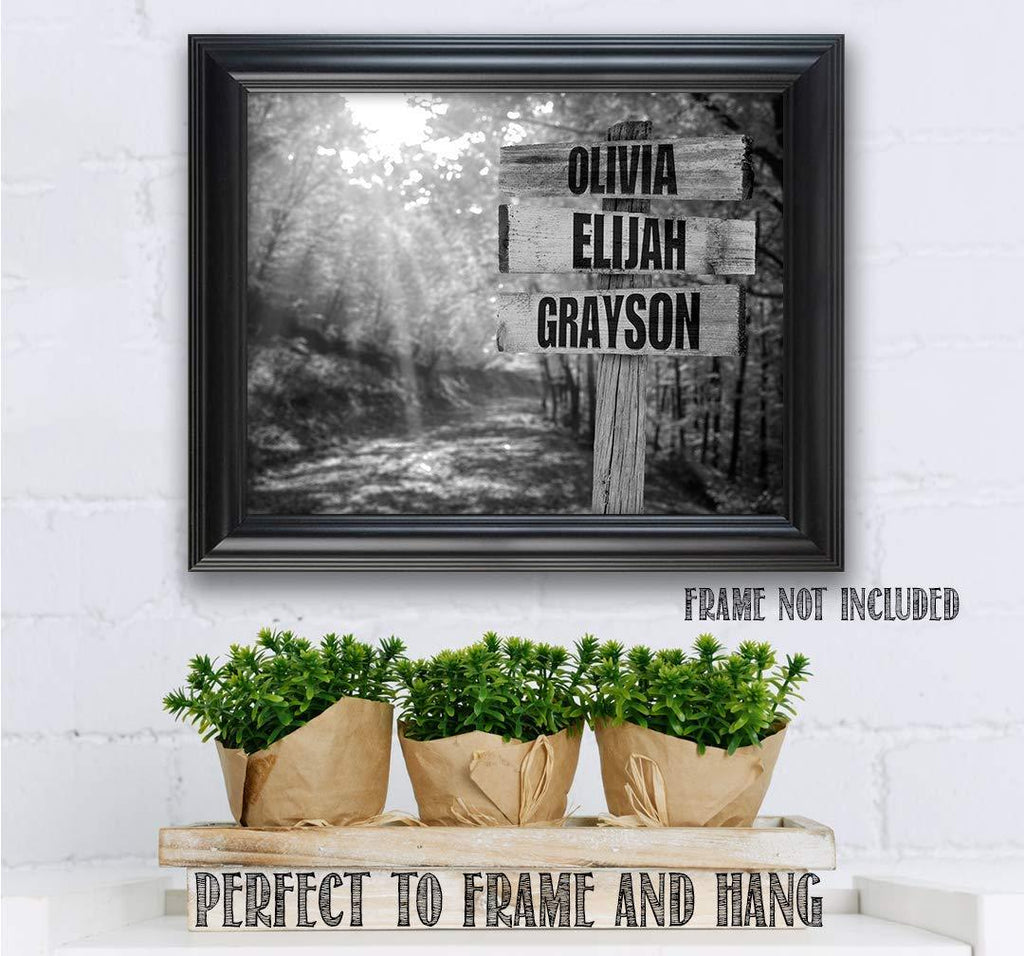 Personalized - Names Sign Post Art - Country Road - Print or Canvas