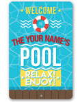 Personalized - Pool Side - Metal Sign