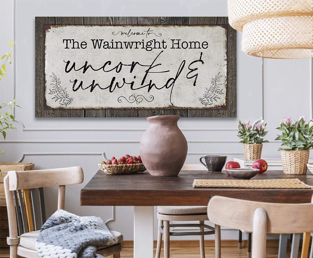 Personalized - Uncork And Unwind - Canvas