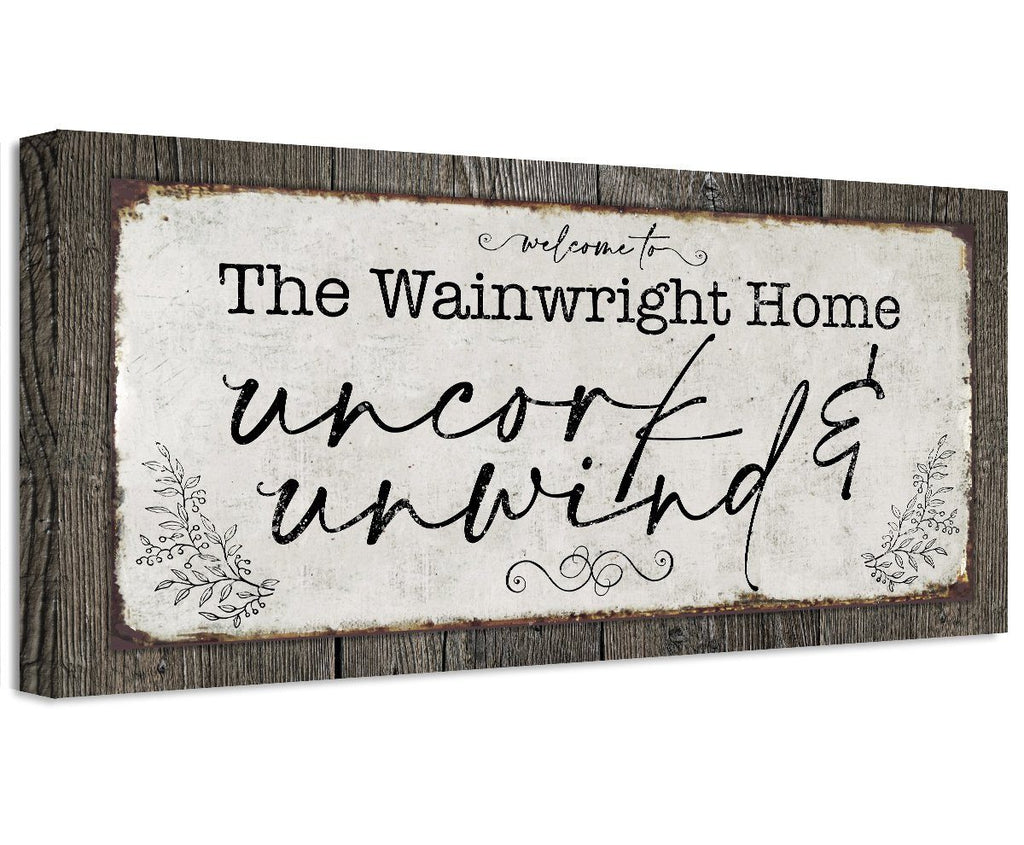 Personalized - Uncork And Unwind - Canvas