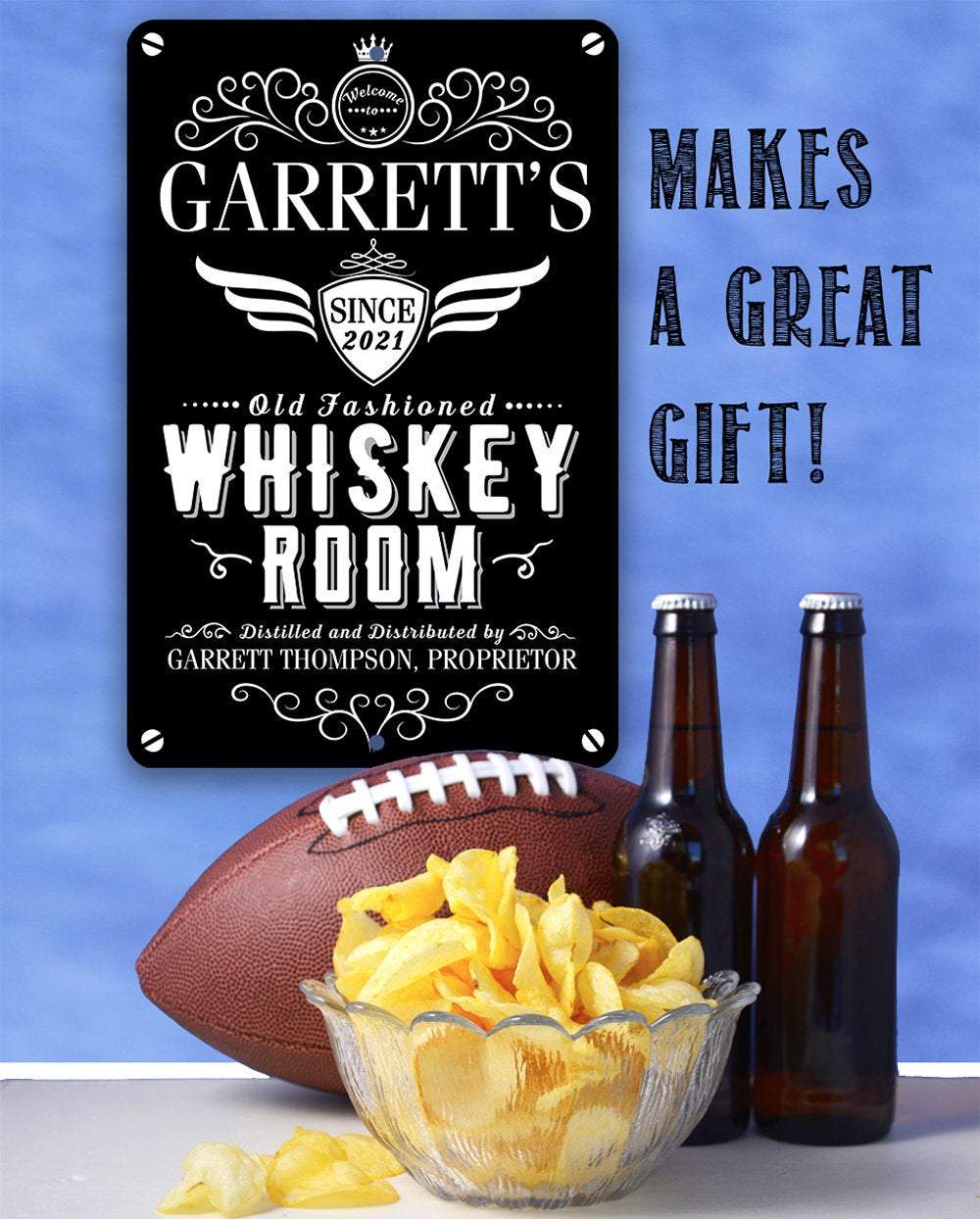 Personalized - Whiskey Room - Metal Sign