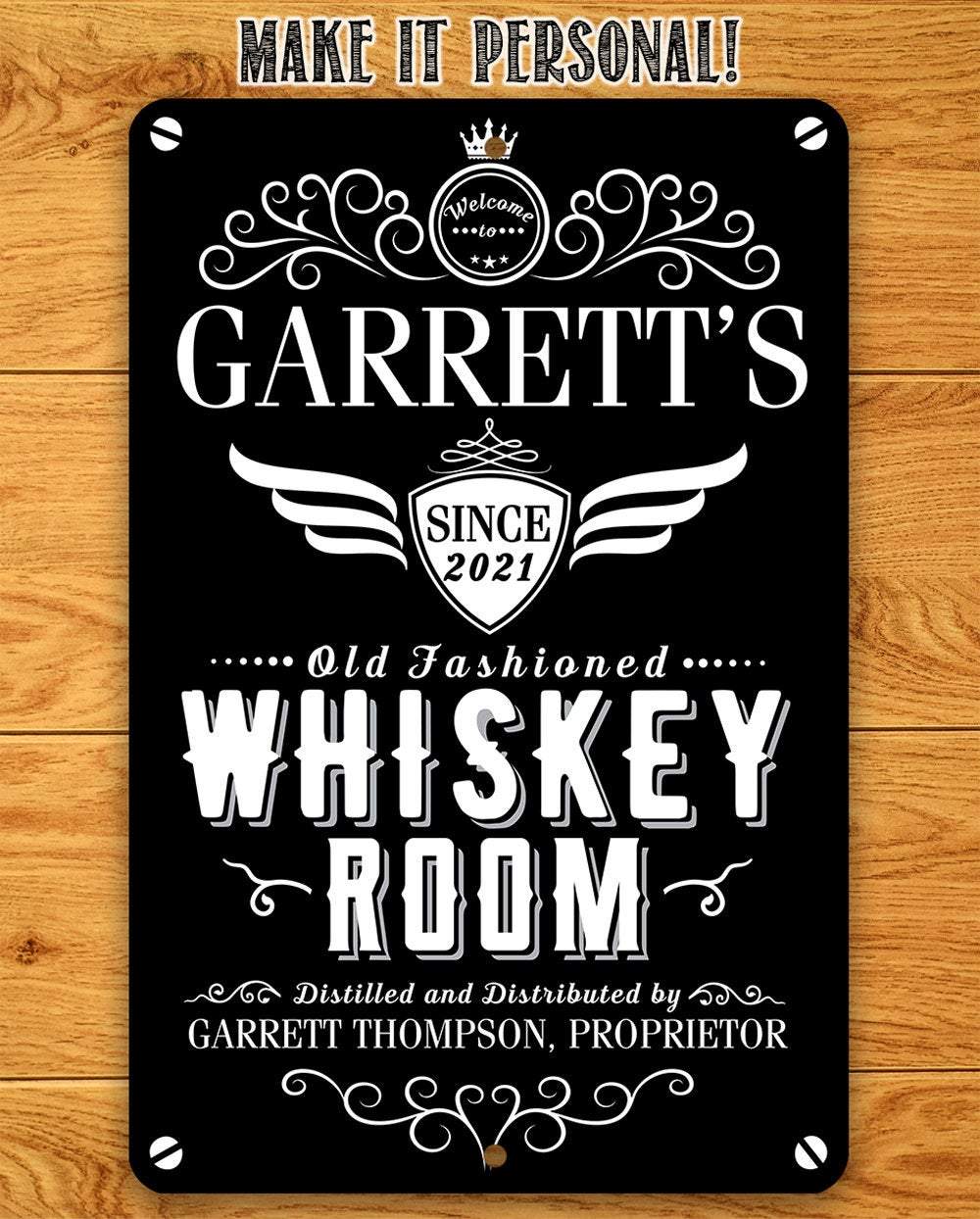 Personalized - Whiskey Room - Metal Sign