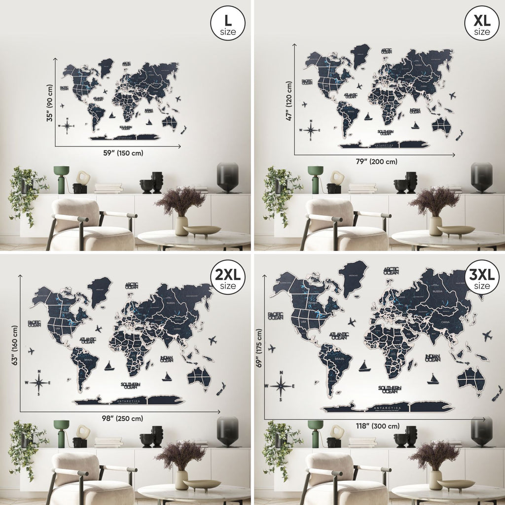 World Photo Map Midnight