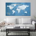 Push Pin Travel Map - Blue Ocean