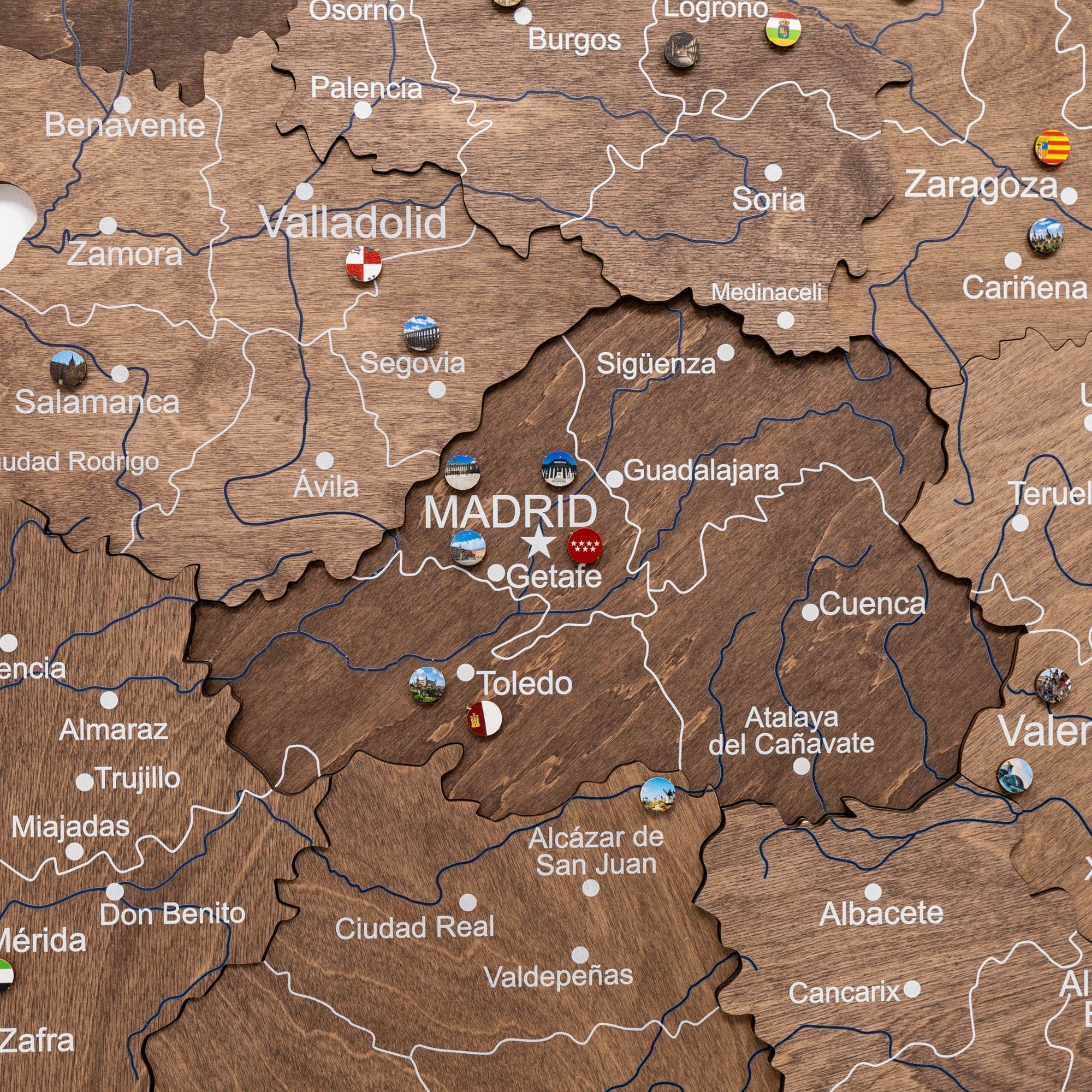 Wooden Map of Spain – Dark Walnut