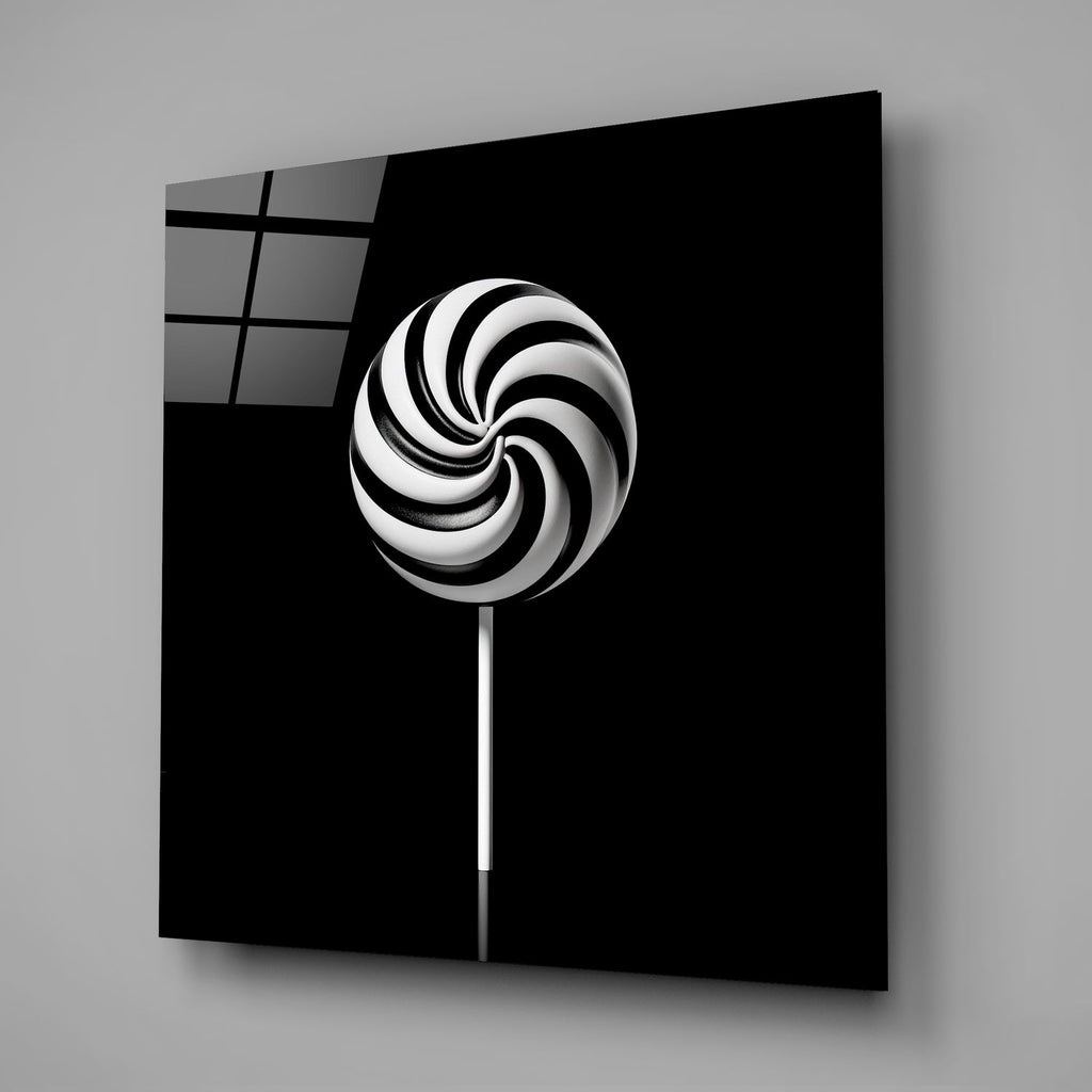 Monochrome Lolipop Glass Wall Art