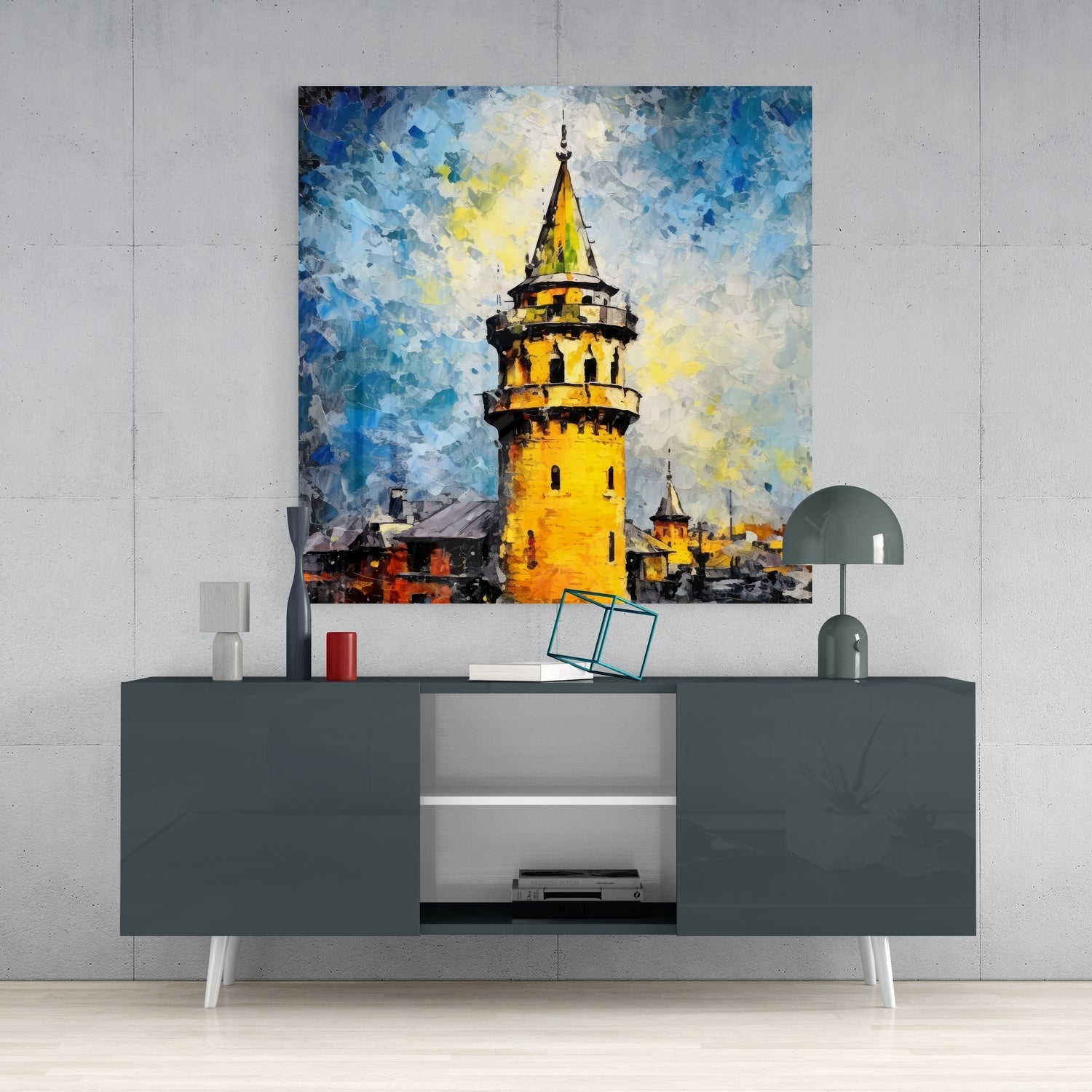 Galata Tower Glass Wall Art