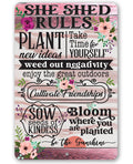 She Shed Rules - Metal Sign