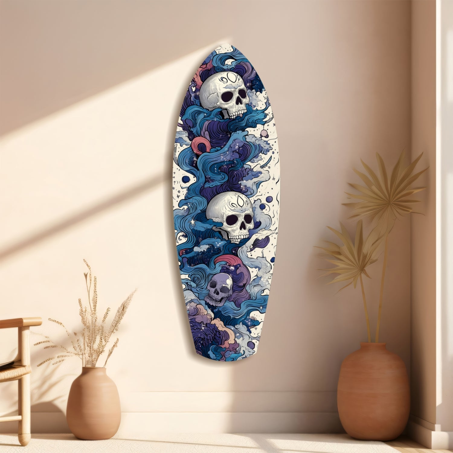 Midnight Skull Nocturnal Shadows Glass Wall Art