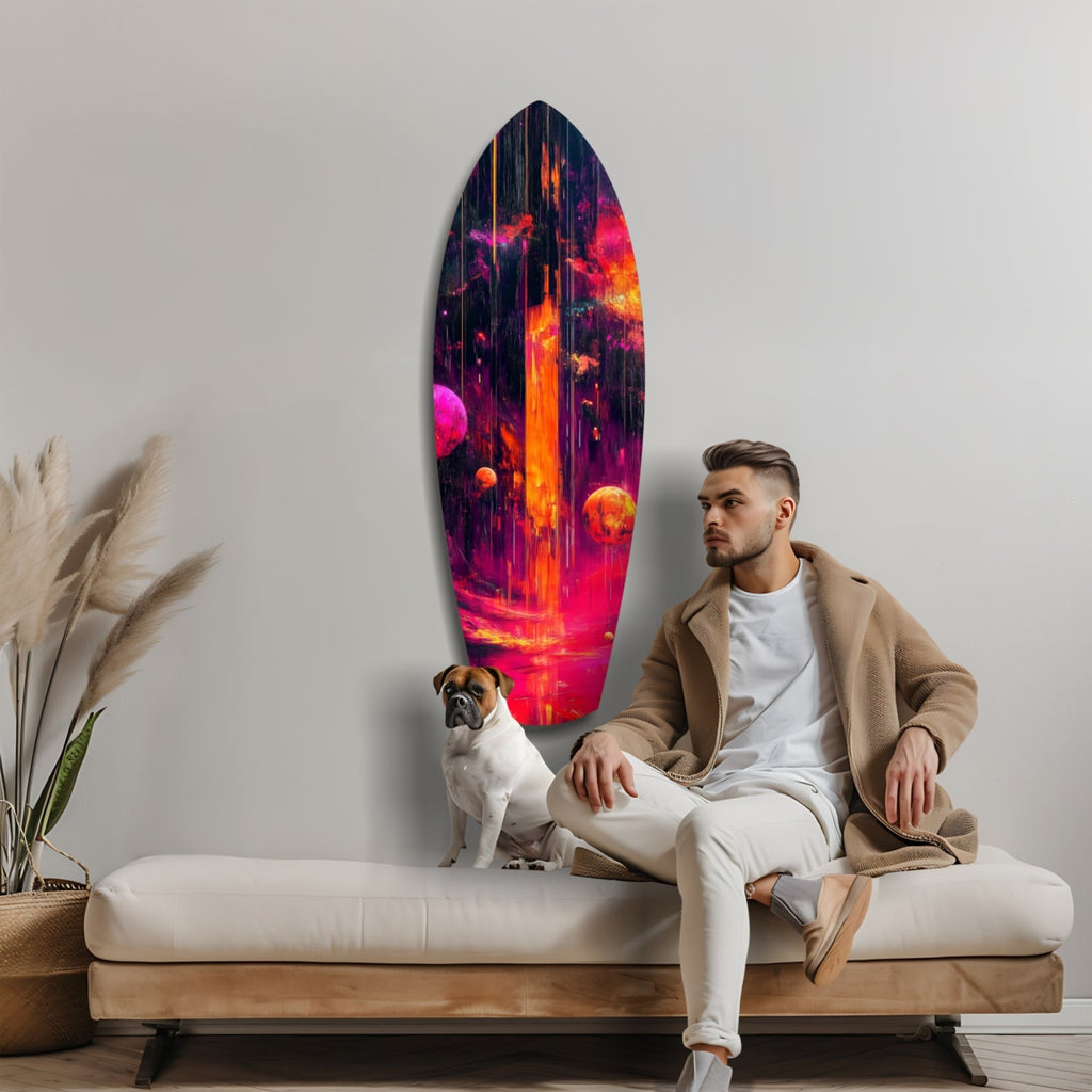 Kinetic Cosmos Glass Wall Art