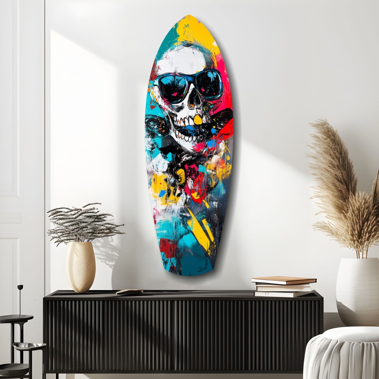 Street Soul Graffiti Skulls Glass Wall Art