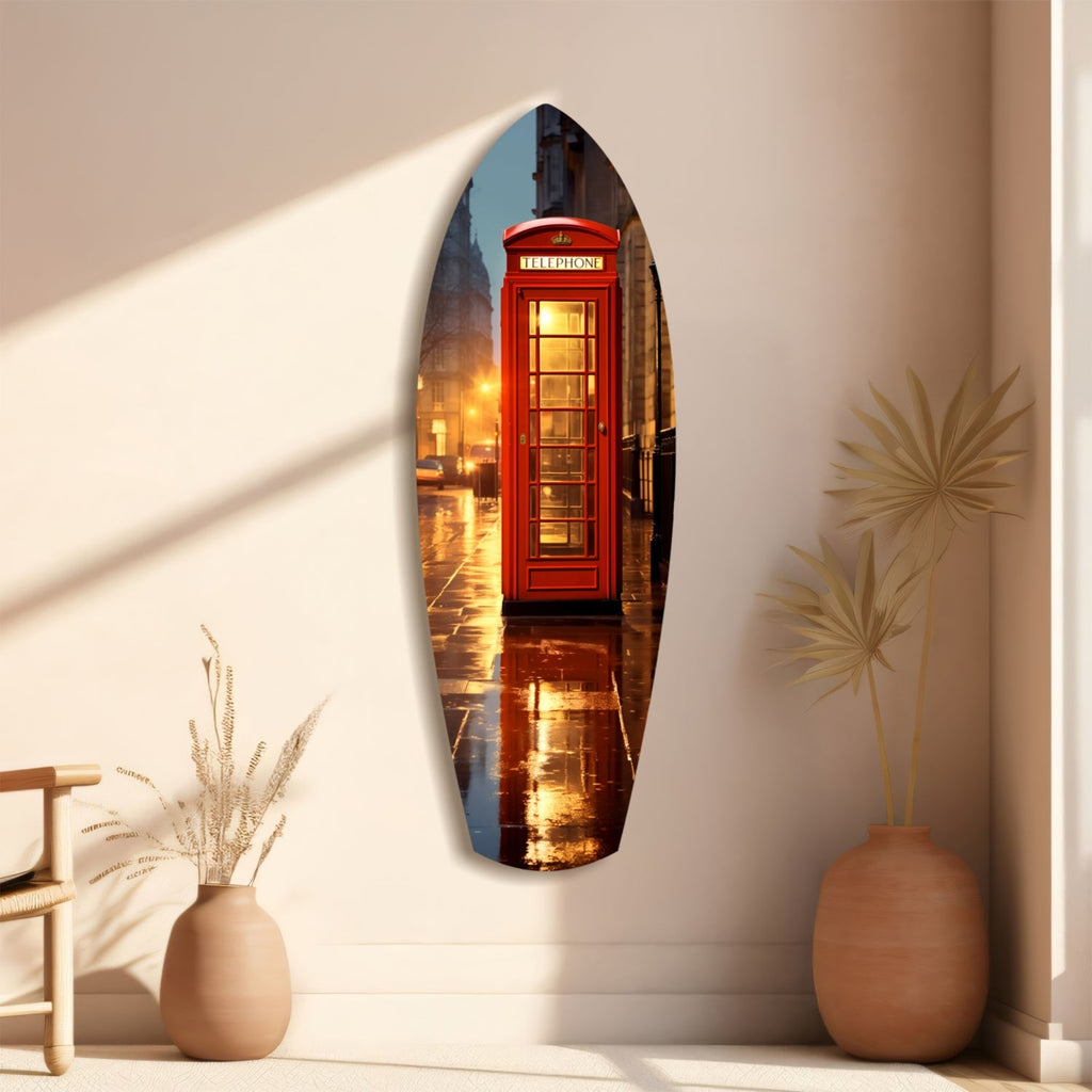 London Phone Booth Glass Wall Art