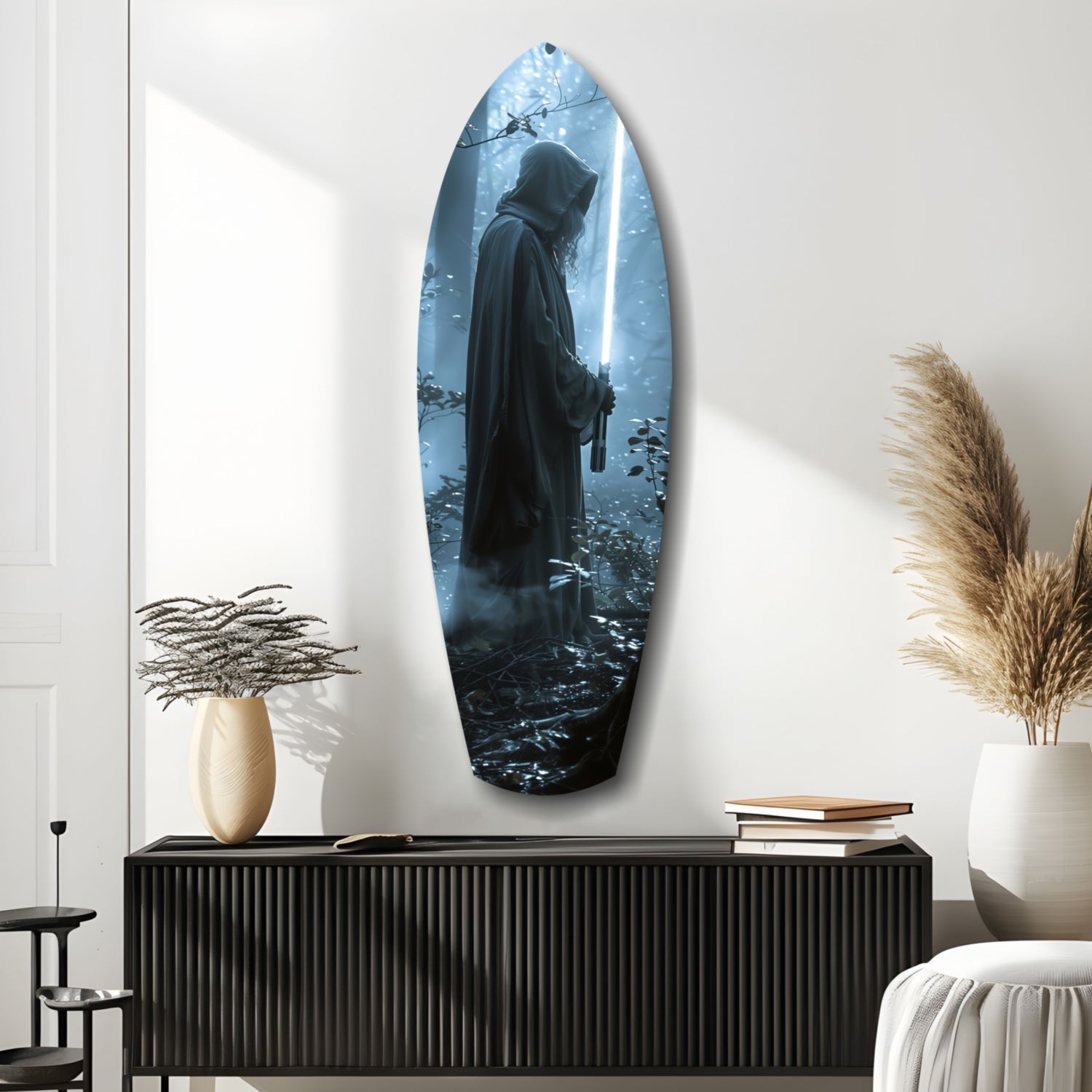 Light Saber Glass Wall Art
