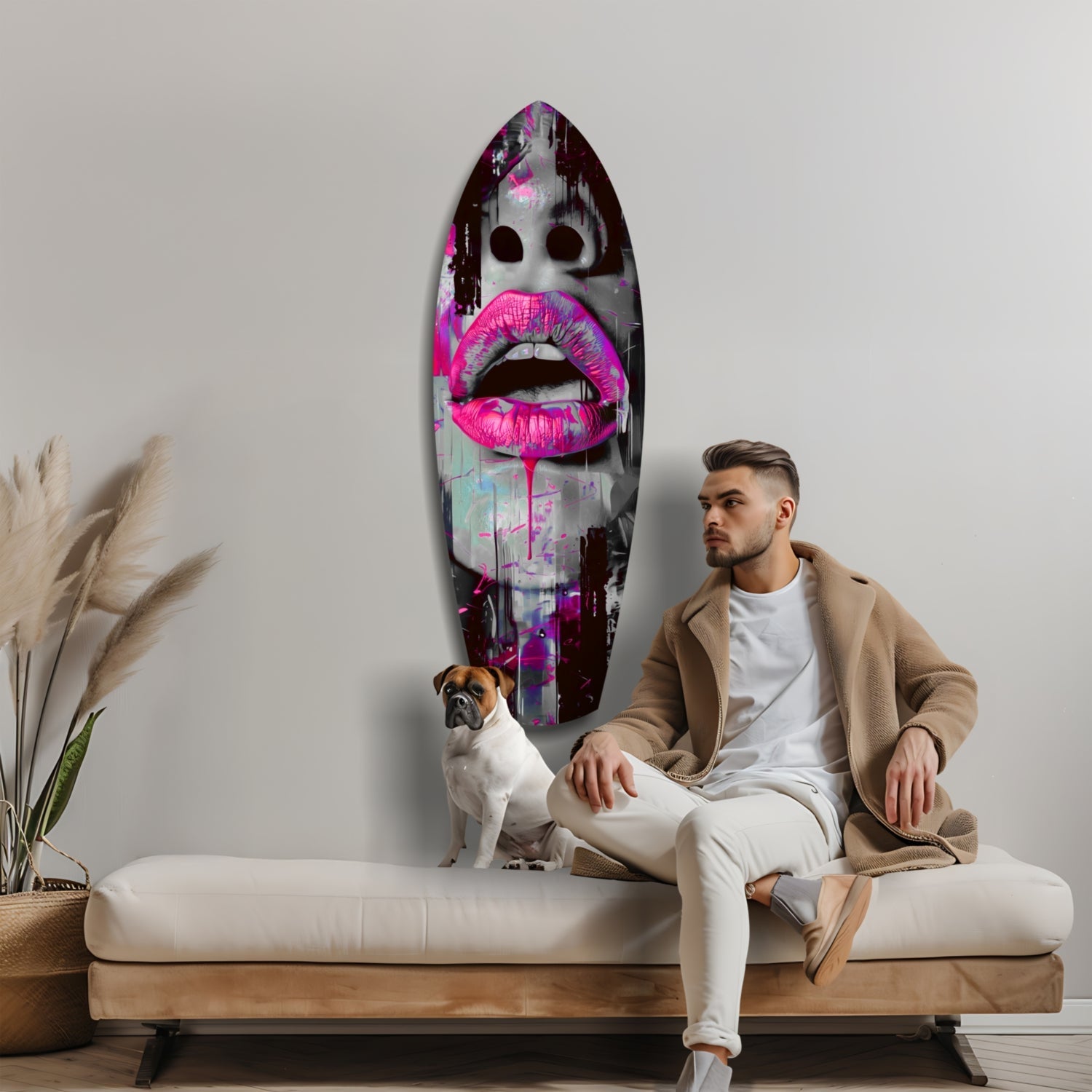 Colorful Lips V4 Glass Wall Art