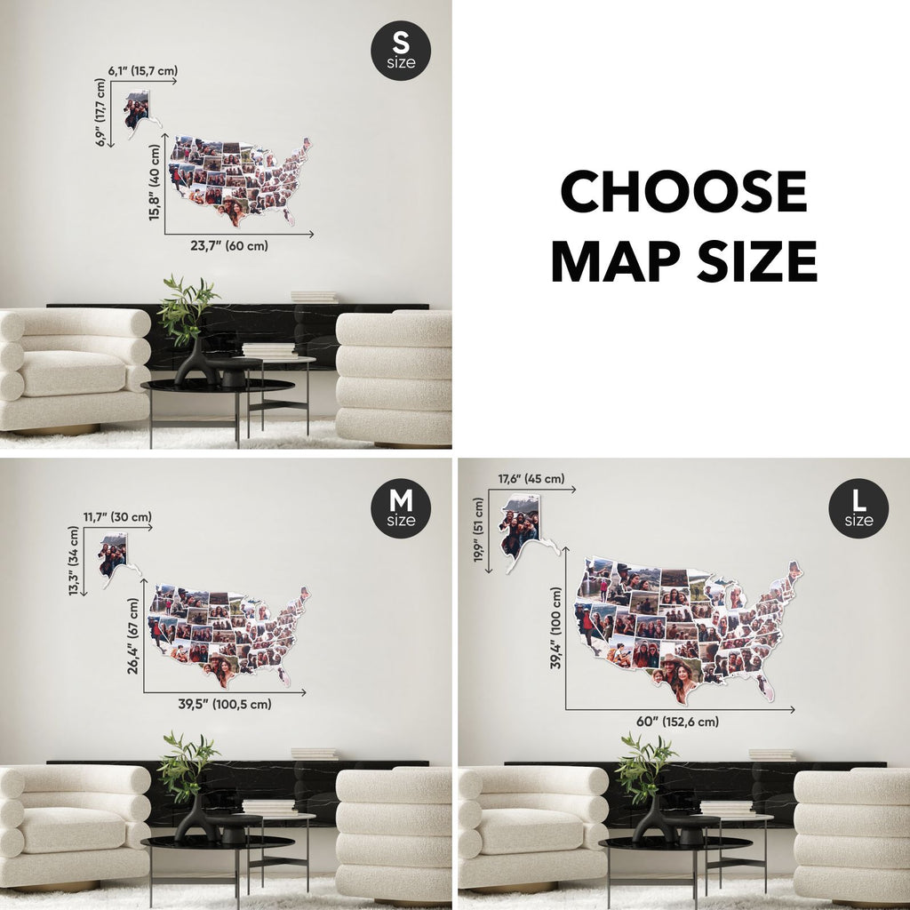 USA Photo Map Pastel