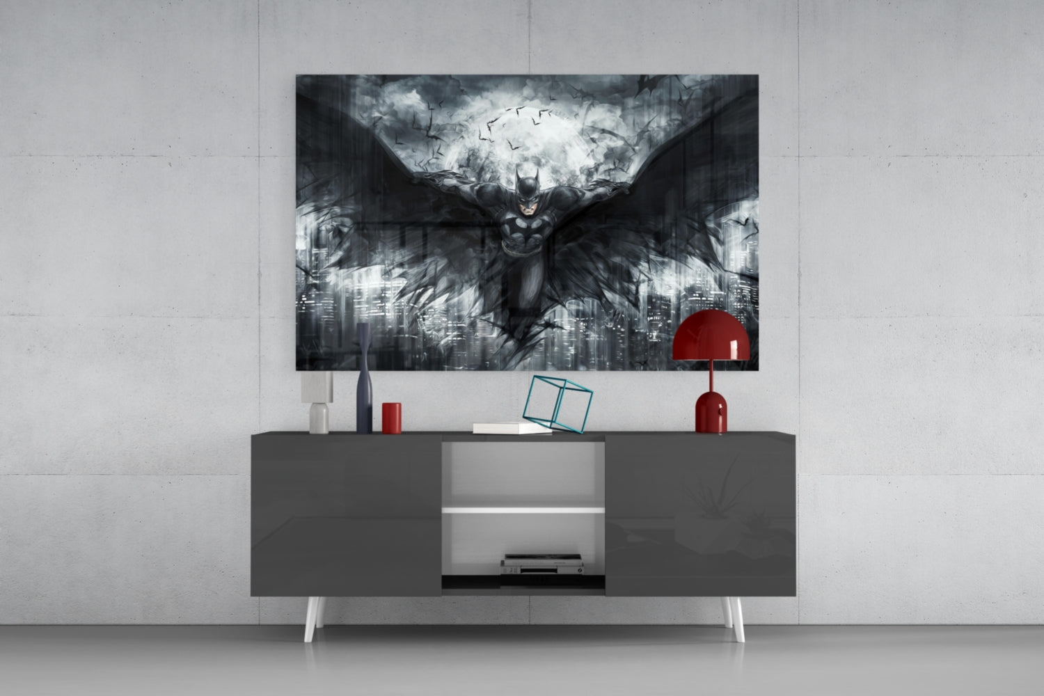 Batman Wings Glass Wall Art