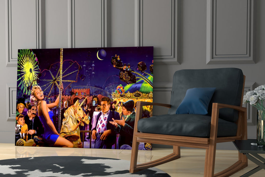 Marilyn Humphrey Theme Park Glass Wall Art