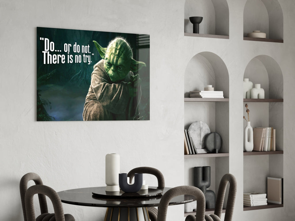 Words of Yoda Glass Wall Art