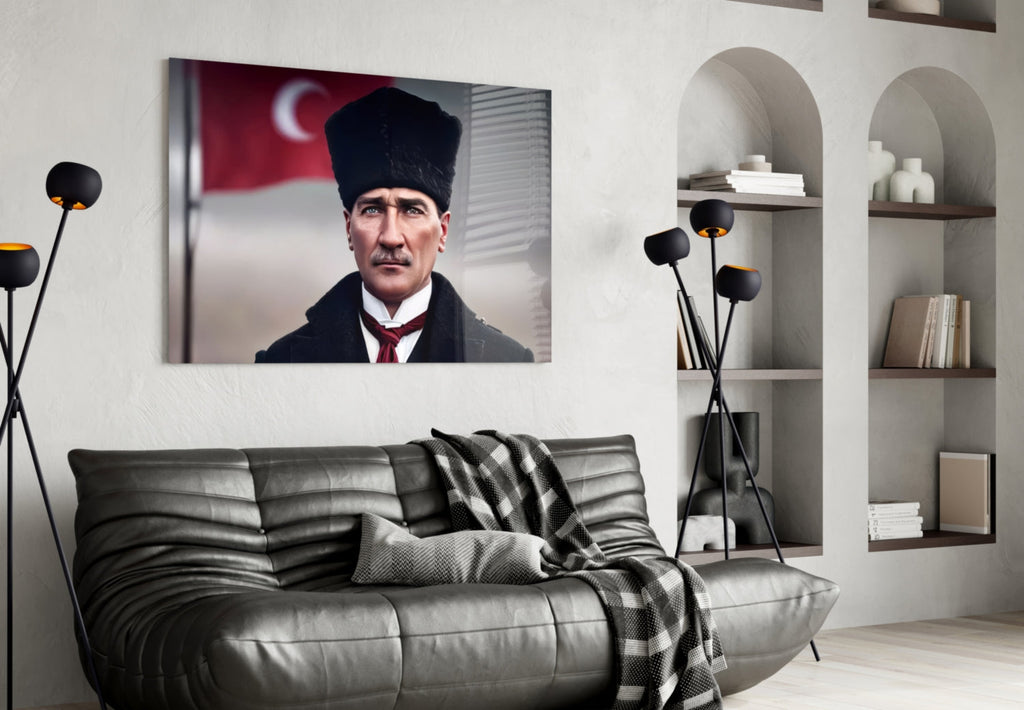 Ataturk  Glass Wall Art