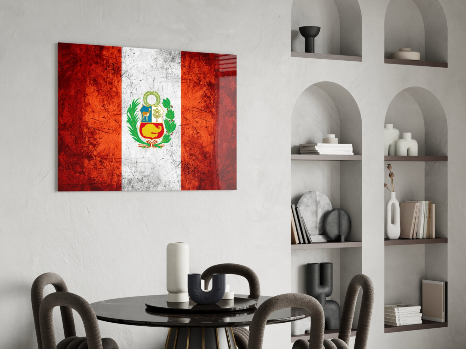 Flag of Peru Glass Wall Art