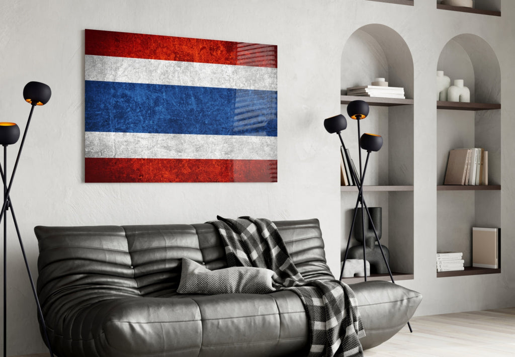 Flag of Tayland Glass Wall Art