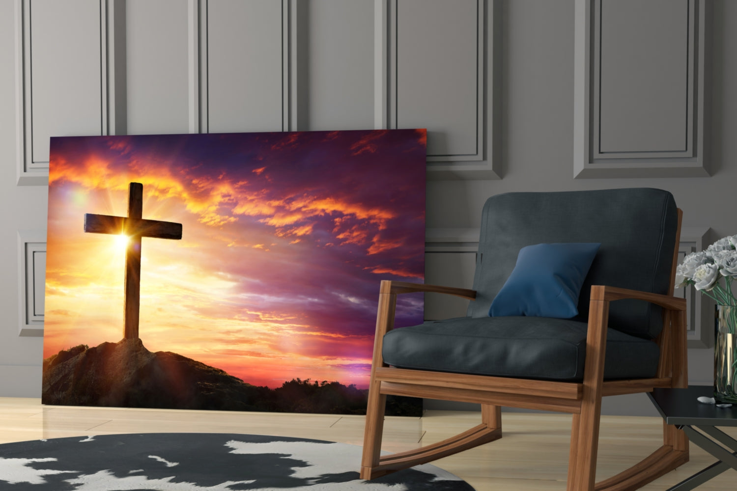 Cross Glass Wall Art
