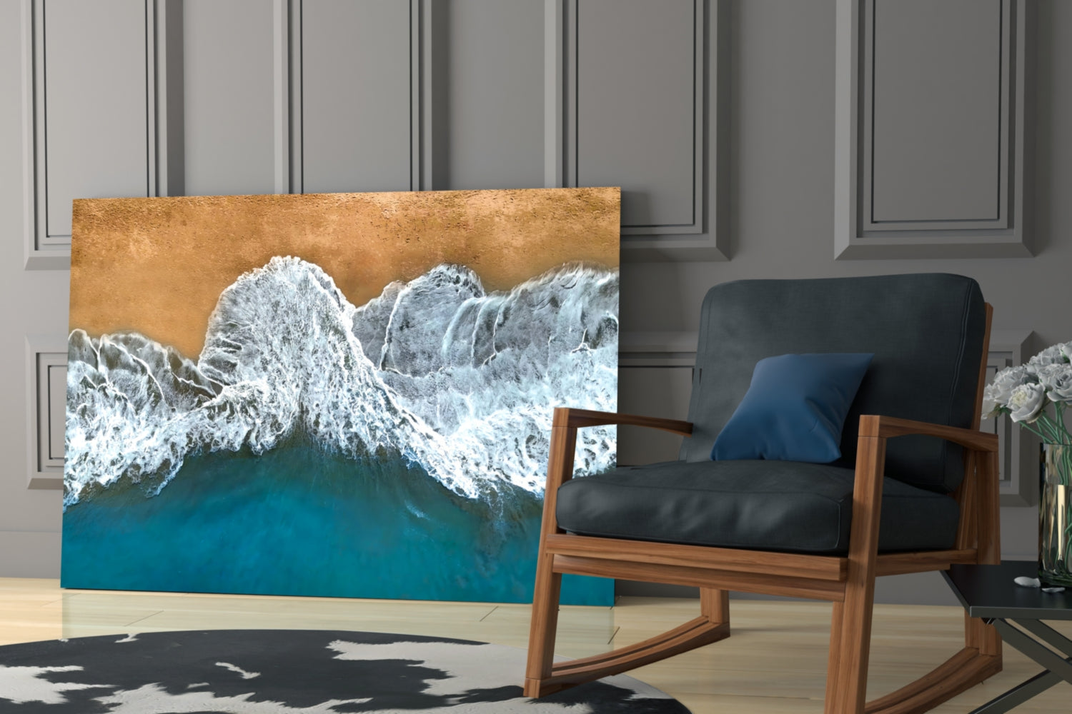 Waves Glass Wall Art