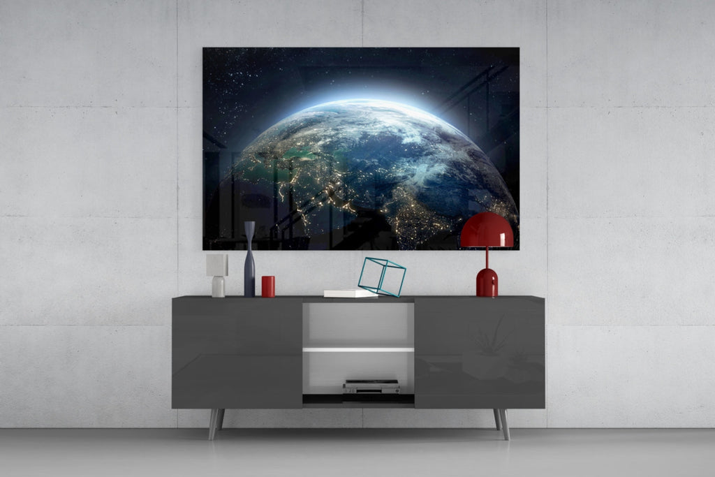World Glass Wall Art