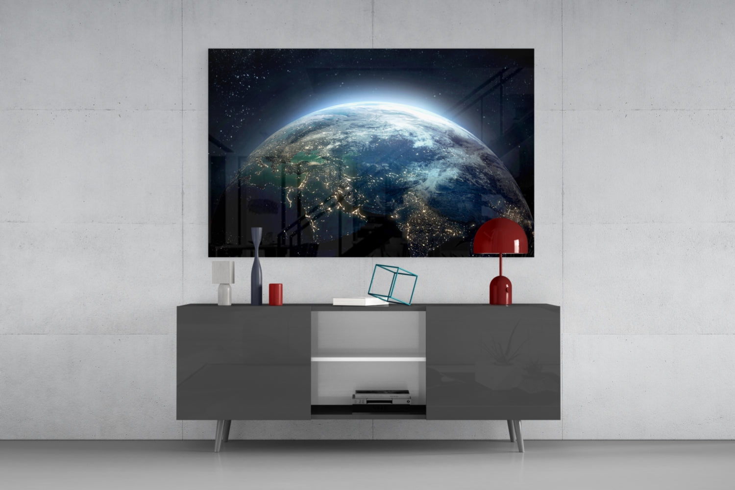 World Glass Wall Art