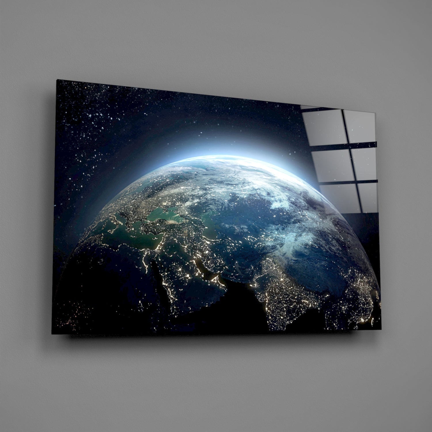 World Glass Wall Art