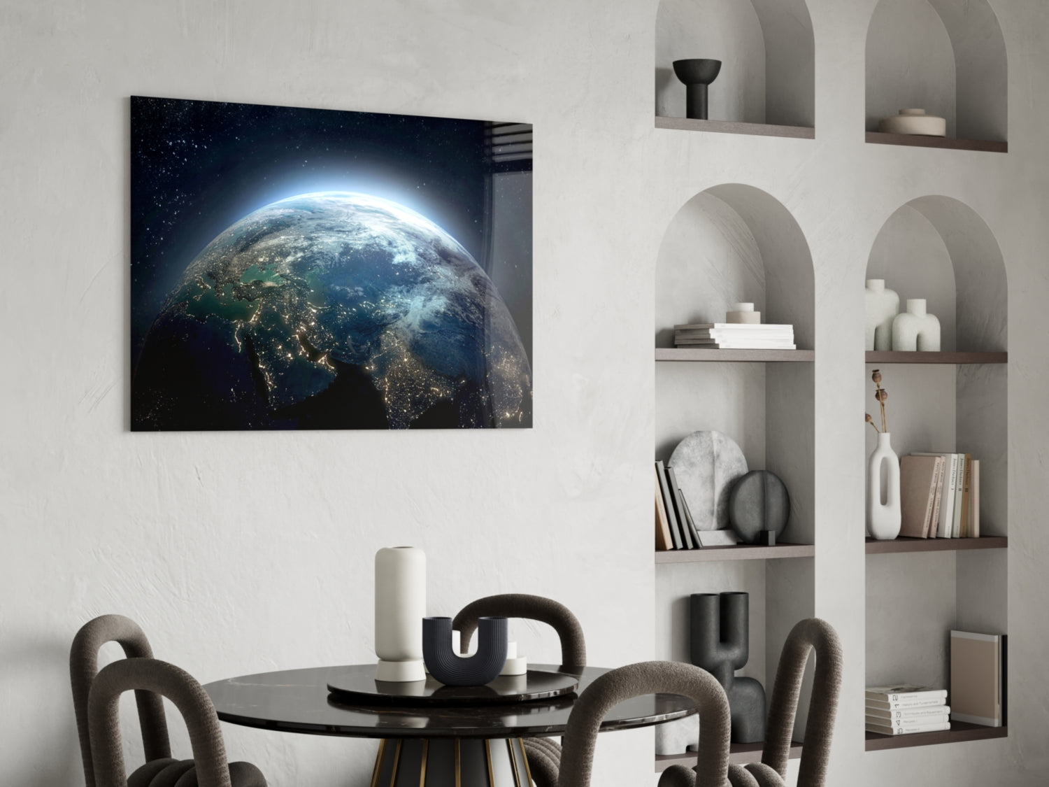 World Glass Wall Art