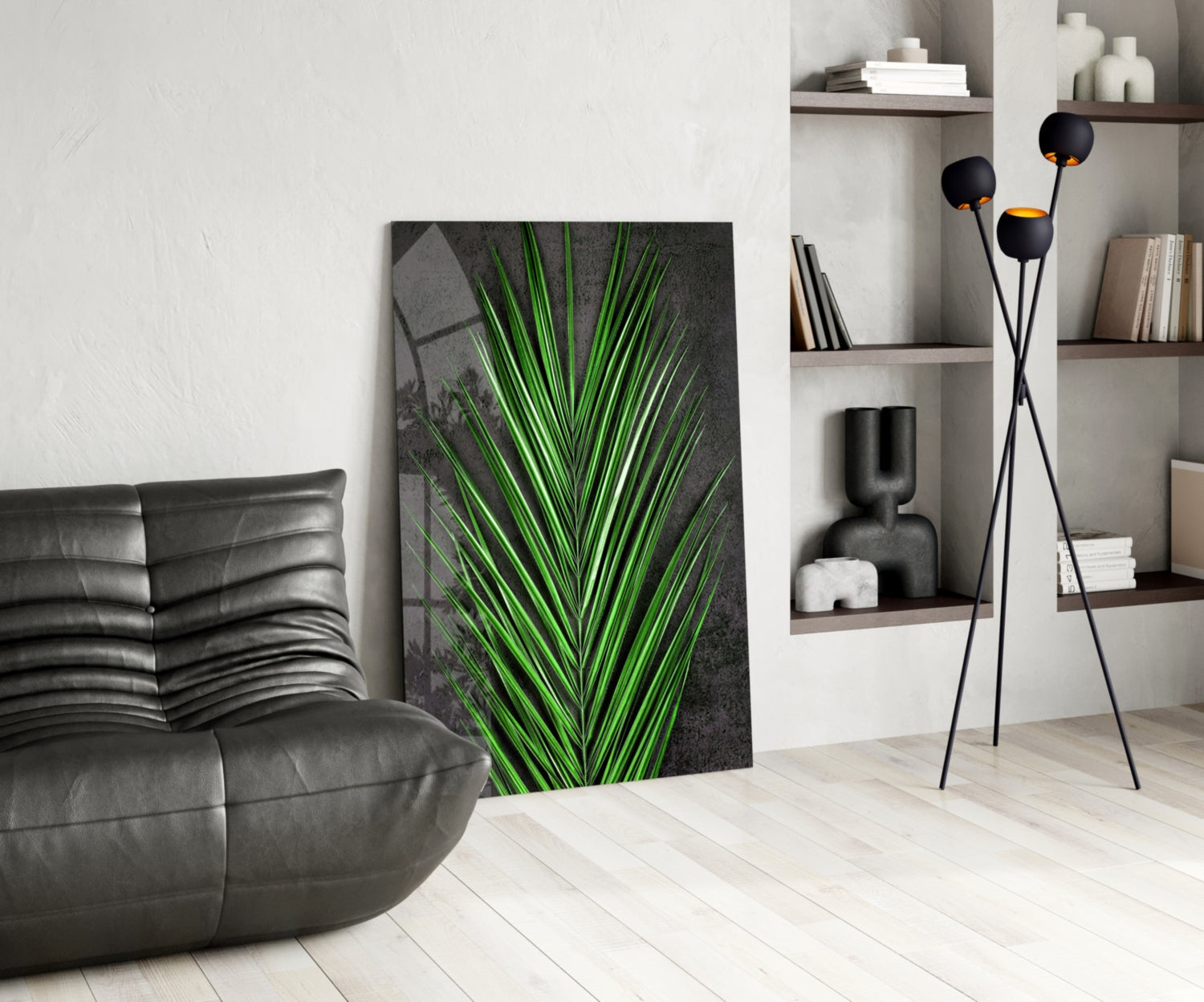 Areca Bunch Glass Wall Art