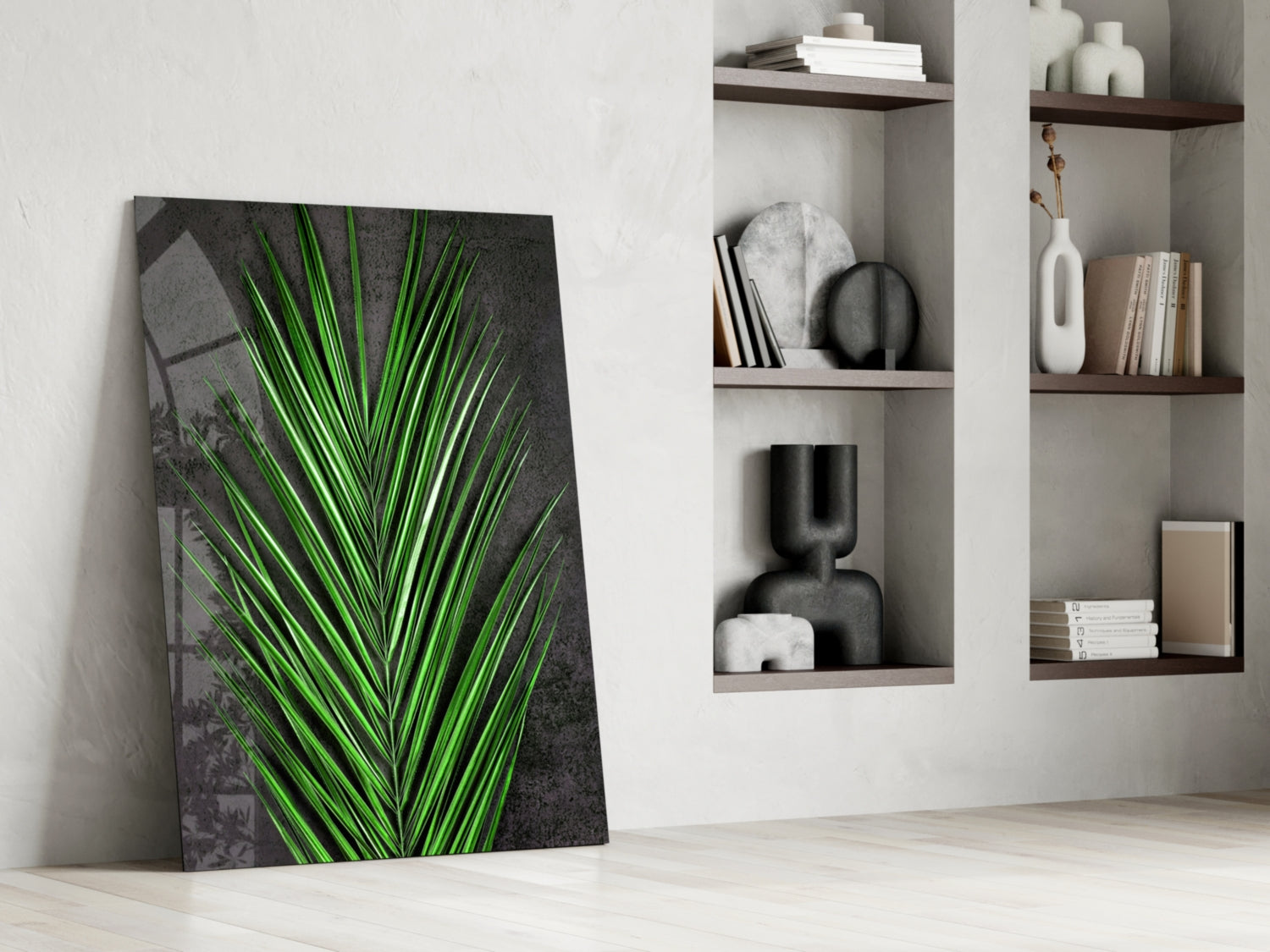 Areca Bunch Glass Wall Art