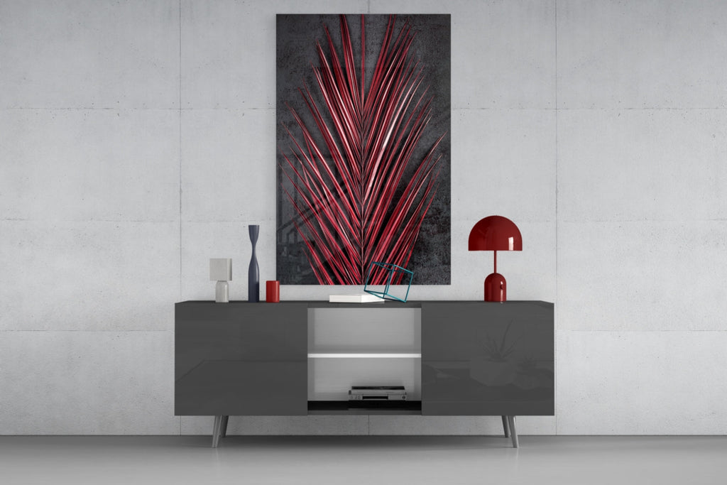 Areca Bunch Glass Wall Art