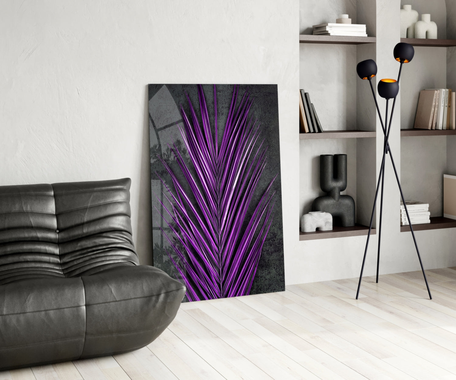 Areca Bunch Glass Wall Art