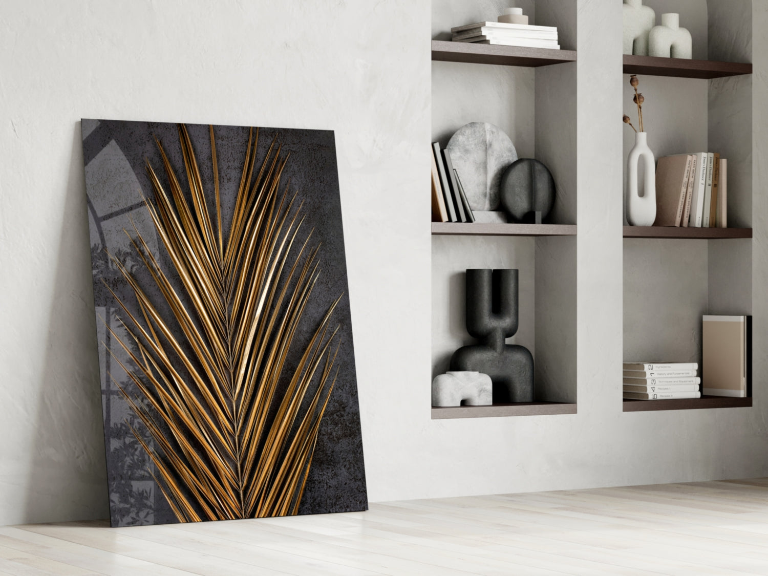 Areca Bunch Glass Wall Art