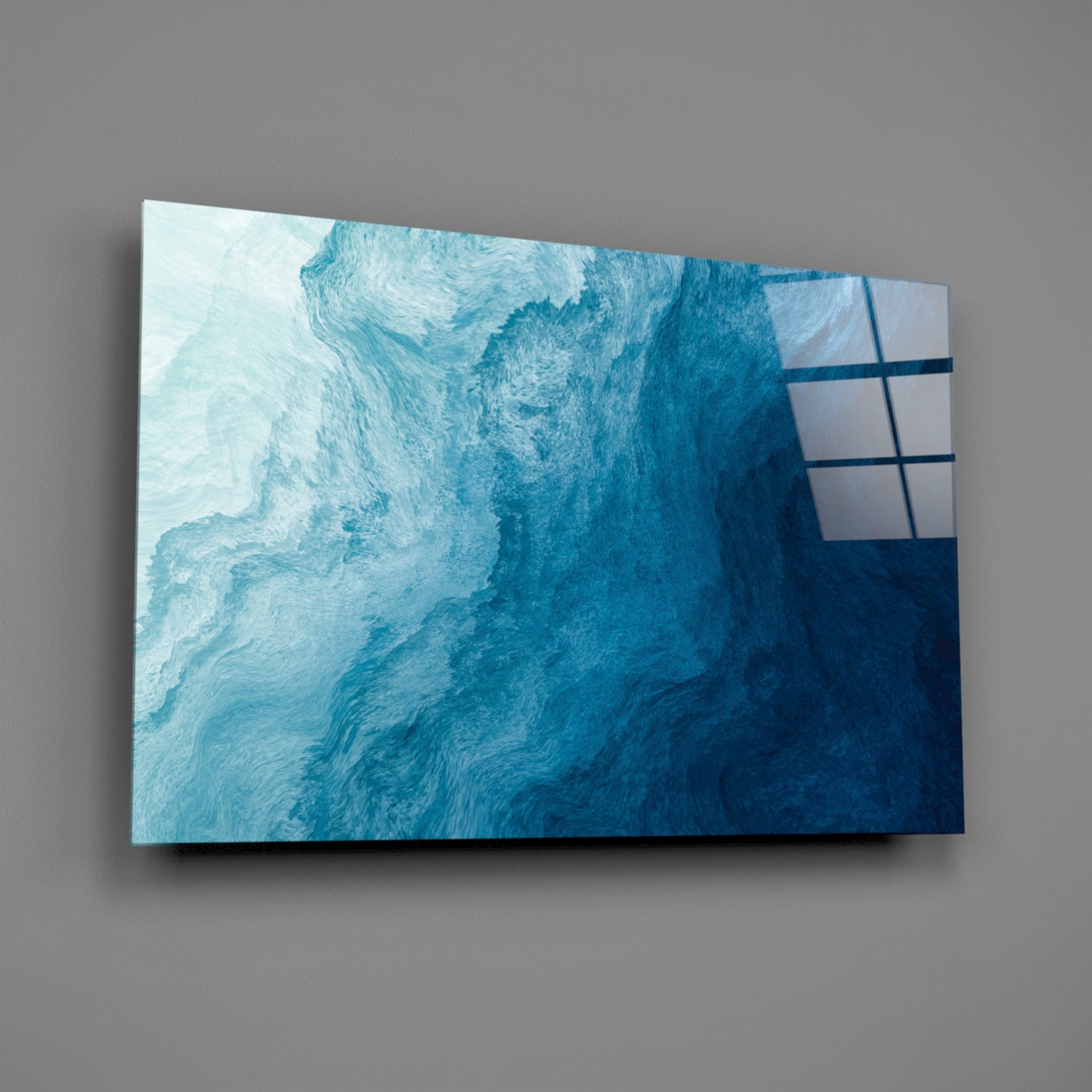 Shades Of Blue Glass Wall Art
