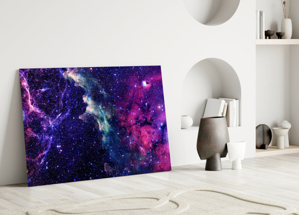 Space Purple Glass Wall Art